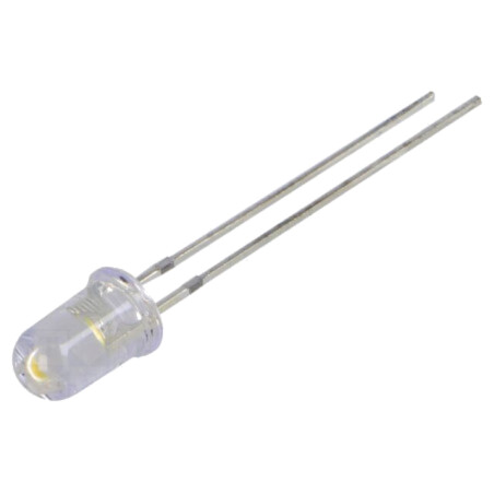 LED; 5mm; alb cald; 60000÷70000mcd; 15°; Parte frontală: convex