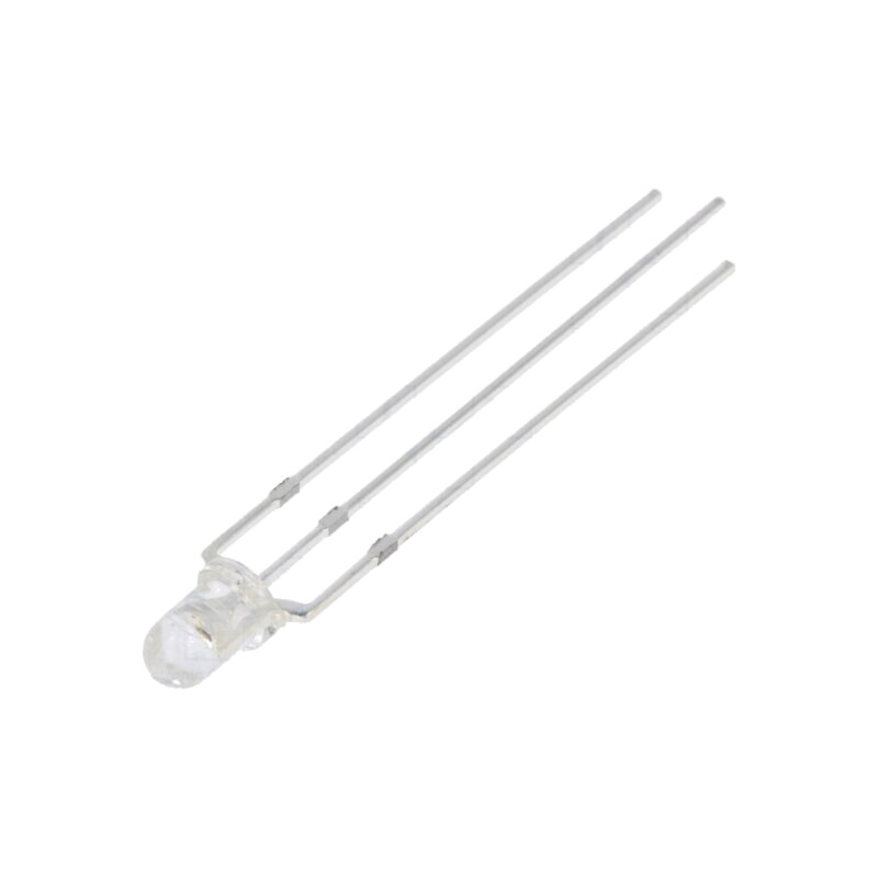 LED; 3mm; roşie/verde; 30°; Parte frontală: convex; Nr.term: 3 LED; 3mm; roşie/verde; 30°; Parte frontală: convex; Nr.term: 3