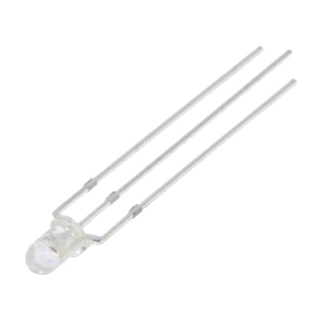 LED; 3mm; roşie/verde; 30°; Parte frontală: convex; Nr.term: 3