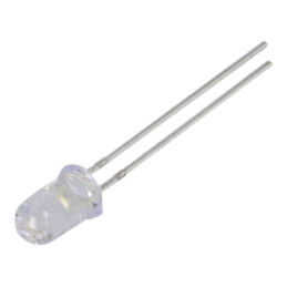 LED; 5mm; alb rece; 60000÷70000mcd; 15°; Parte frontală: convex