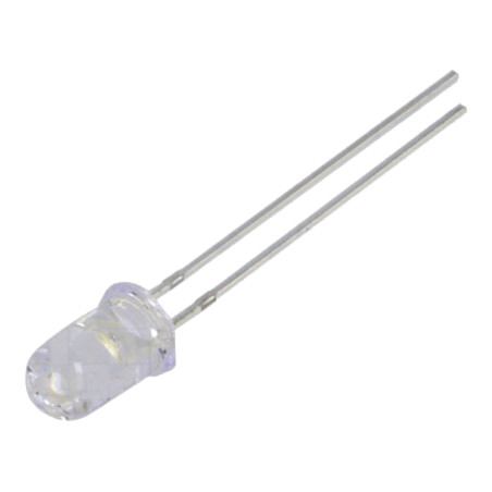 LED; 5mm; alb rece; 60000÷70000mcd; 15°; Parte frontală: convex