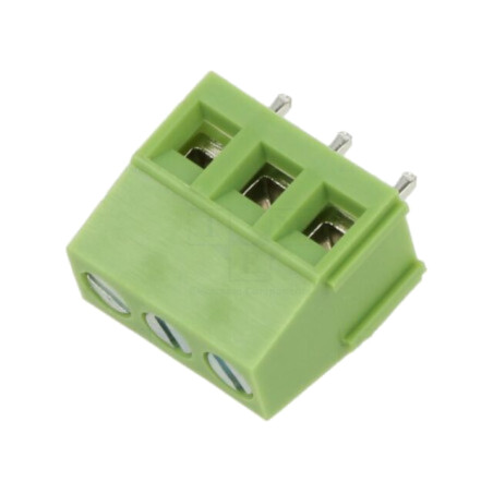 Regletă de conexiuni pt.PCB; în unghi 90°; 5mm; piste: 3; verde