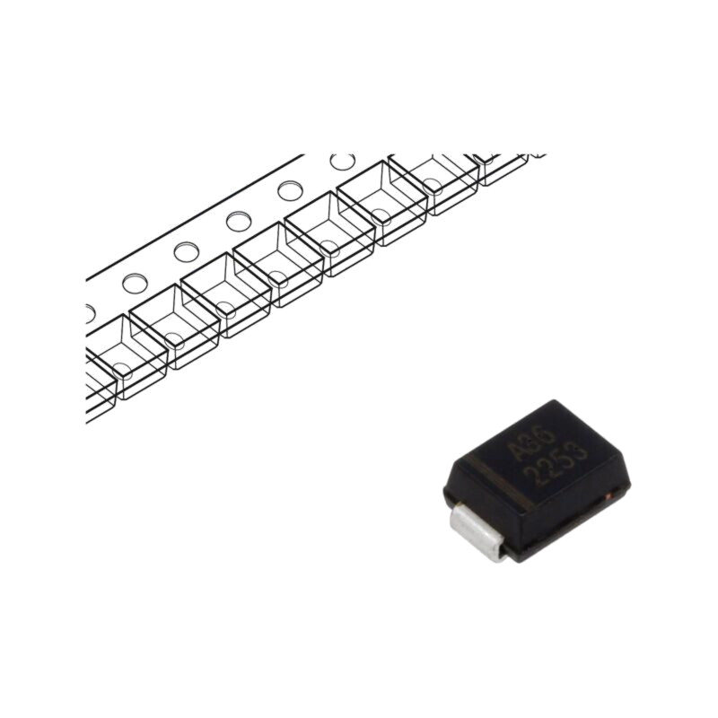 Diodă: TVS; 1kW; 40÷44,2V; 17,2A; unidirecţională; SMB; rolă,bandă