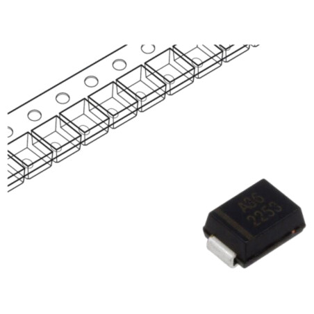 Diodă: TVS; 1kW; 40÷44,2V; 17,2A; unidirecţională; SMB; rolă,bandă