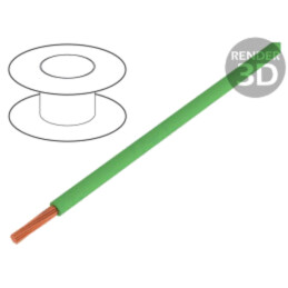 Cablu; litat; OFC; 0,22mm2; PVC; verde; 49V; 200m; 1x0,22mm2