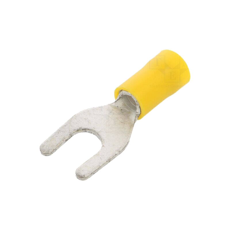 Vârf: furcă; M6; Ø: 6,4mm; 4÷6mm2; crimpat; pe cablu; izolată; cupru Vârf: furcă; M6; Ø: 6,4mm; 4÷6mm2; crimpat; pe cablu; izolată; cupru