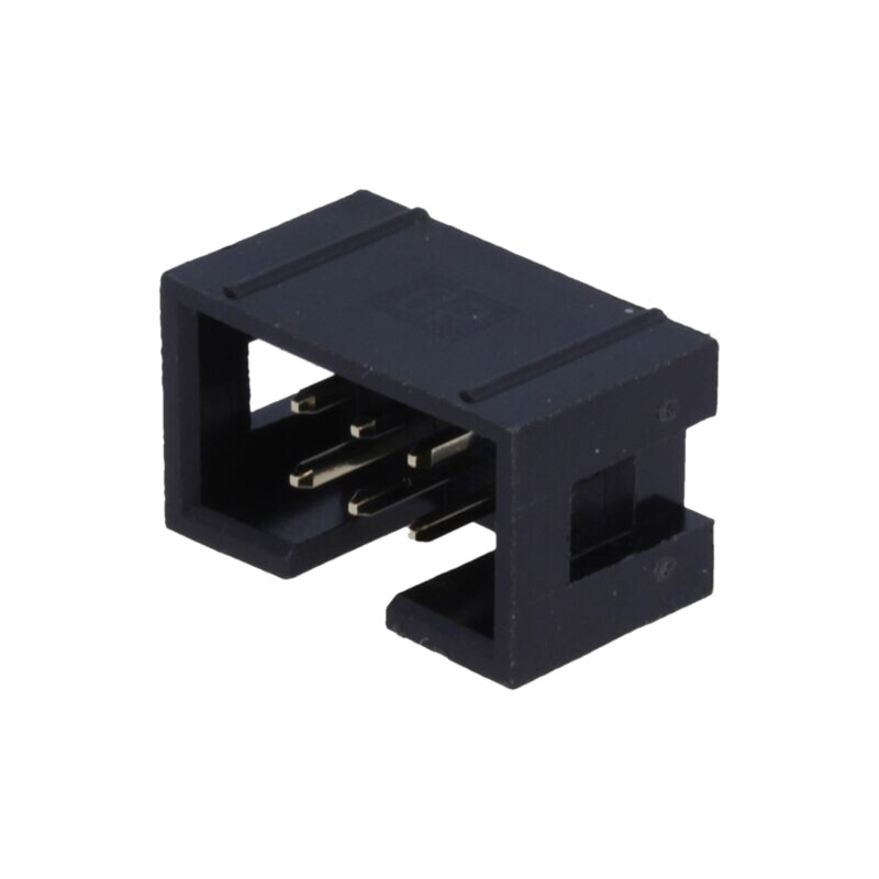 Conector: IDC; soclu; tată; PIN: 6; drept; THT; aurit; 2,54mm; neagră