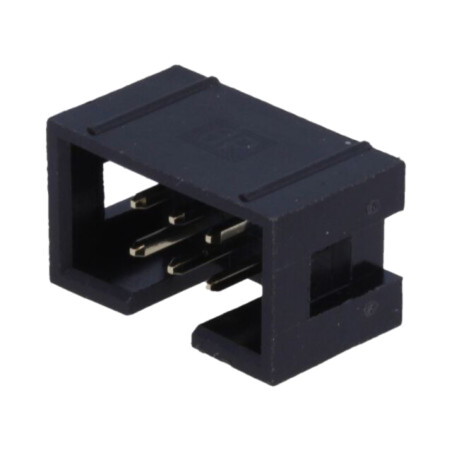 Conector: IDC; soclu; tată; PIN: 6; drept; THT; aurit; 2,54mm; neagră