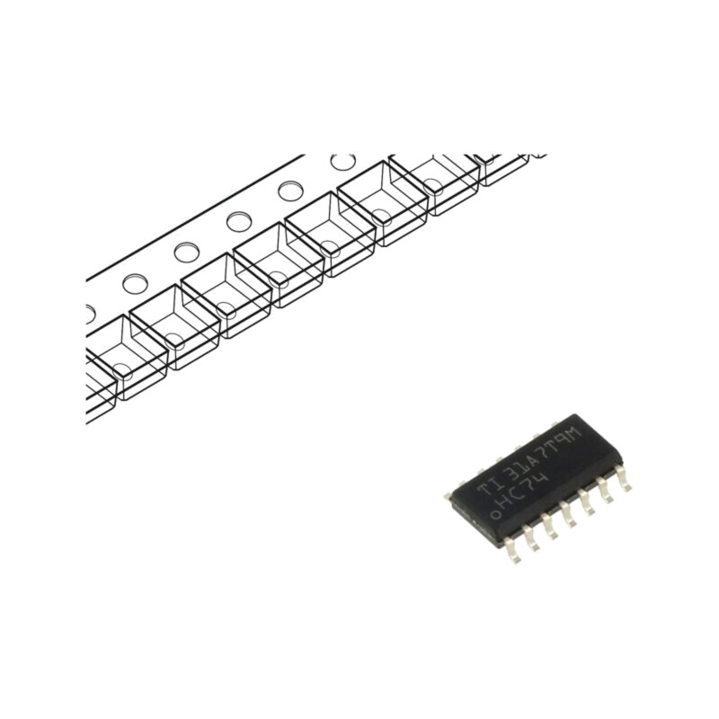 IC: digital; presetabil,flip-flop D; Ch: 2; SMD; SO14; HC