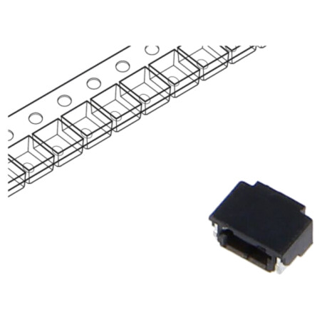 Conector: cablu-placă; DF52; SMT; PIN: 2; soclu; pentru PCB; tată