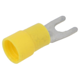 Vârf: furcă; M4; 4÷6mm2; crimpat; pe cablu; izolată; cositorit