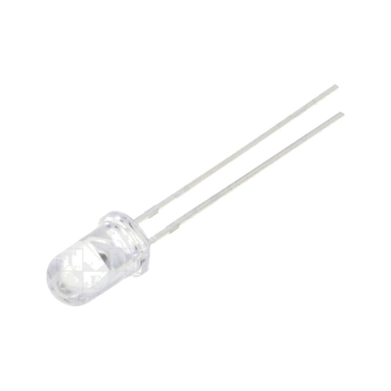 LED; 5mm; alb rece; 2180÷3000mcd; 15°; Parte frontală: convex