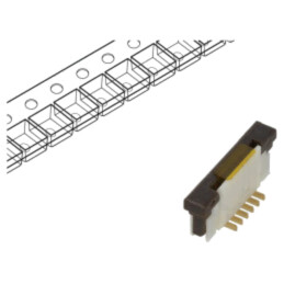 Conector: FFC/FPC; verticală; PIN: 6; ZIF; SMT; 125V; 1A; gold flash