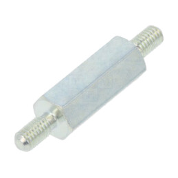 Piuliţă-distanţieră filetată; 15mm; Filet ext: M3; hexagonală