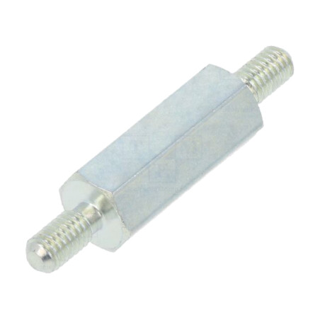 Piuliţă-distanţieră filetată; 15mm; Filet ext: M3; hexagonală