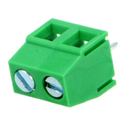 Regletă de conexiuni pt.PCB; în unghi 90°; 5mm; piste: 2; 1,5mm2