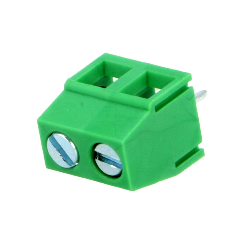 Regletă de conexiuni pt.PCB; în unghi 90°; 5mm; piste: 2; 1,5mm2 Regletă de conexiuni pt.PCB; în unghi 90°; 5mm; piste: 2; 1,5mm2