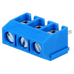 Regletă de conexiuni pt.PCB; în unghi 90°; 5mm; piste: 3; 1,5mm2
