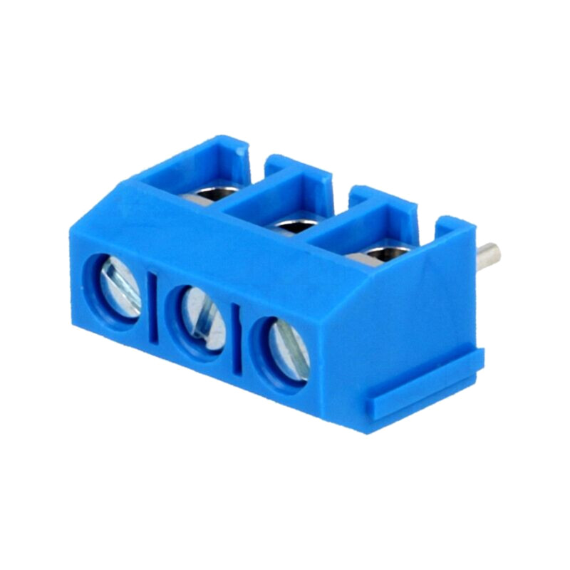 Regletă de conexiuni pt.PCB; în unghi 90°; 5mm; piste: 3; 1,5mm2 Regletă de conexiuni pt.PCB; în unghi 90°; 5mm; piste: 3; 1,5mm2