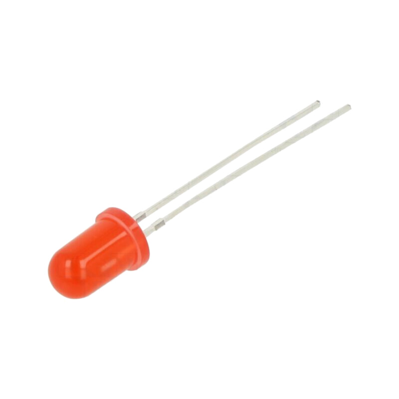 LED; 5mm; roşie; 100÷150mcd; 60°; Parte frontală: convex; 5VDC LED; 5mm; roşie; 100÷150mcd; 60°; Parte frontală: convex; 5VDC