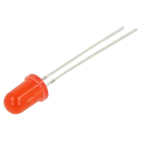 LED; 5mm; roşie; 100÷150mcd; 60°; Parte frontală: convex; 5VDC