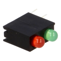 LED; bicoloră,în carcasă; 3mm; Nr.diode: 2; roşie/galben-verde