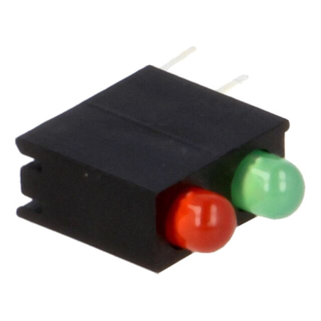 LED; bicoloră,în carcasă; 3mm; Nr.diode: 2; roşie/galben-verde