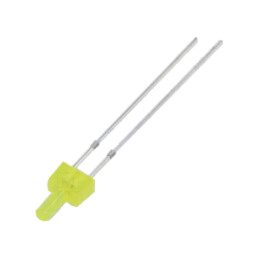 LED; rotund; bipolară; galbenă; 220÷330mcd; 90°; 30mA; 2,1÷2,6VDC