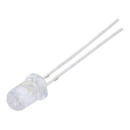 LED; 5mm; alb rece; 43000÷60000mcd; 15°; Parte frontală: convex