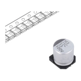 Condensator: electrolitic; low ESR; SMD; 33uF; 100VDC; Ø10x10mm
