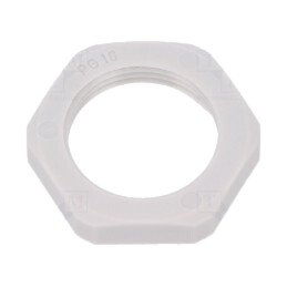 Piuliţă; PG16; poliamidă; Thk: 6mm; Cheie: 30mm; gri; -40÷100°C