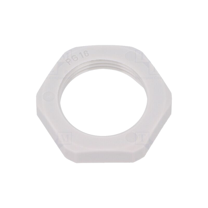 Piuliţă; PG16; poliamidă; Thk: 6mm; Cheie: 30mm; gri; -40÷100°C Piuliţă; PG16; poliamidă; Thk: 6mm; Cheie: 30mm; gri; -40÷100°C
