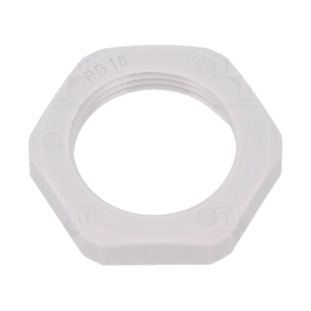 Piuliţă; PG16; poliamidă; Thk: 6mm; Cheie: 30mm; gri; -40÷100°C
