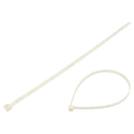 Colier de strângere; L: 380mm; W: 7,6mm; albă; poliamidă; 540N