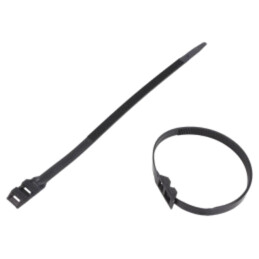 Cable tie; double lock; L: 265mm; W: 9mm; black; polyamide; 540N