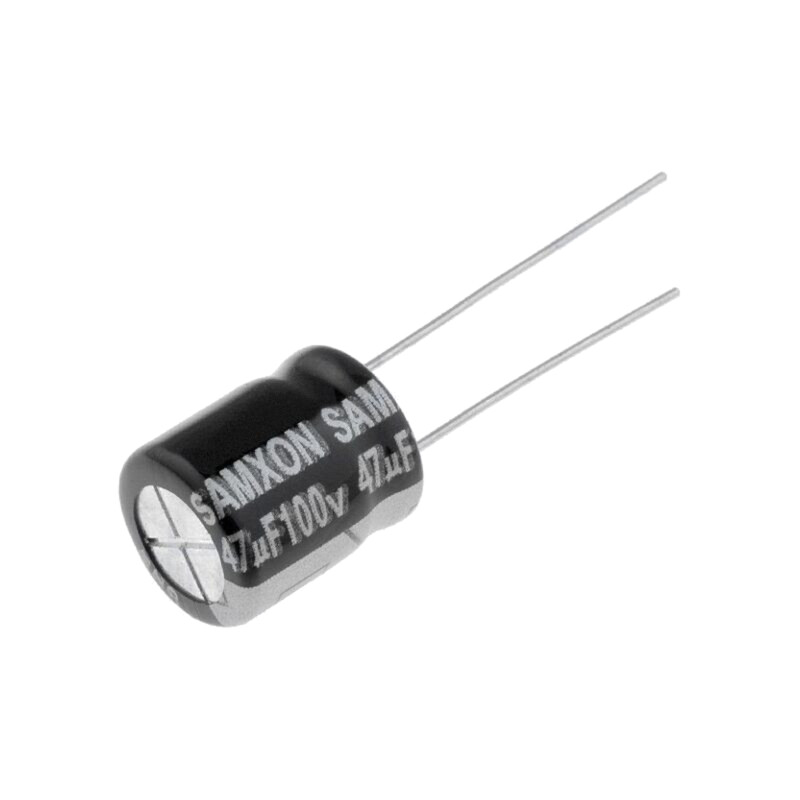 Condensator: electrolitic; low ESR; THT; 47uF; 100VDC; Ø10x12,5mm Condensator: electrolitic; low ESR; THT; 47uF; 100VDC; Ø10x12,5mm