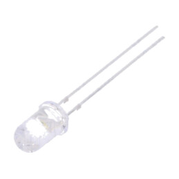 LED; 5mm; alb rece; 35000÷40000mcd; 15°; Parte frontală: convex