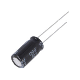 Condensator: electrolitic; low ESR; THT; 120uF; 50VDC; Ø8x15mm