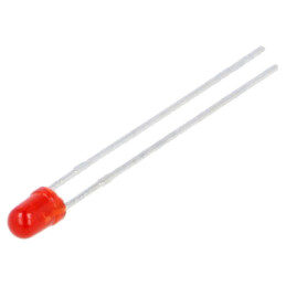 LED; 3mm; roşie; 2÷4mcd; 60°; Parte frontală: convex; Nr.term: 2