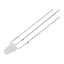 LED; 3mm; roşie/verde; 30°; Parte frontală: convex; Nr.term: 3