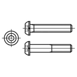 Şurub; M2x5; 0,4; Cap: buton; imbus; HEX 1,3mm; oţel; finisaj negru