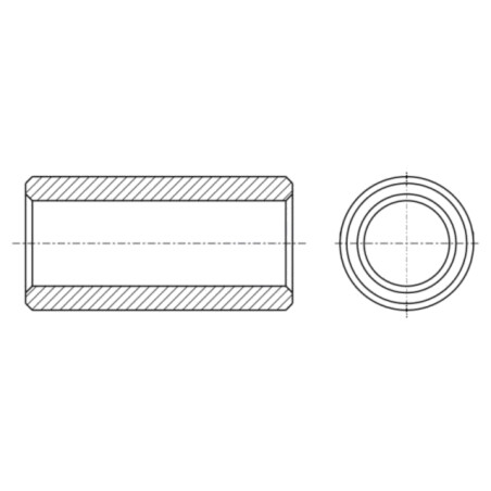 Manşon distanţier; 6mm; cilindric; aluminiu; Diam.ext: 5mm
