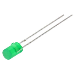 LED; 4mm; verde; 1,2÷3mcd; 100°; Parte frontală: plat; 2,2÷2,5VDC