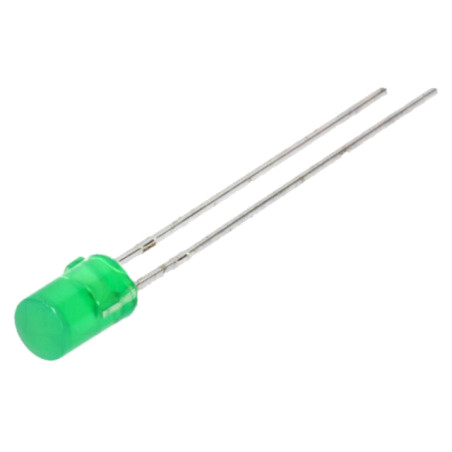 LED; 4mm; verde; 1,2÷3mcd; 100°; Parte frontală: plat; 2,2÷2,5VDC