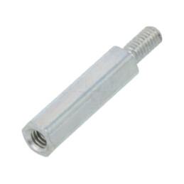 Piuliţă-distanţieră filetată; 15mm; Filet int: M2,5; hexagonală