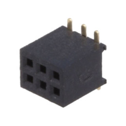 Conector: şiruri pini; soclu; mamă; PIN: 6; drept; 1,27mm; SMT; 2x3