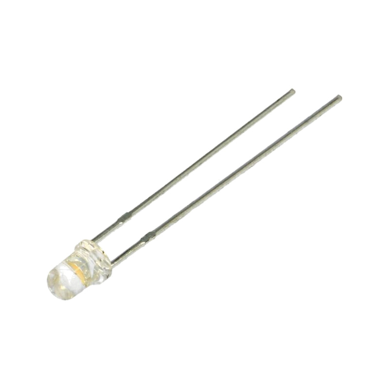 LED; 3mm; alb cald; 8000mcd; 30°; Parte frontală: convex; Nr.term: 2 LED; 3mm; alb cald; 8000mcd; 30°; Parte frontală: convex; Nr.term: 2