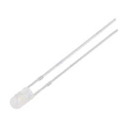 LED; 3mm; alb cald; 30°; Parte frontală: convex; 2,8÷3,6VDC; 6÷8lm