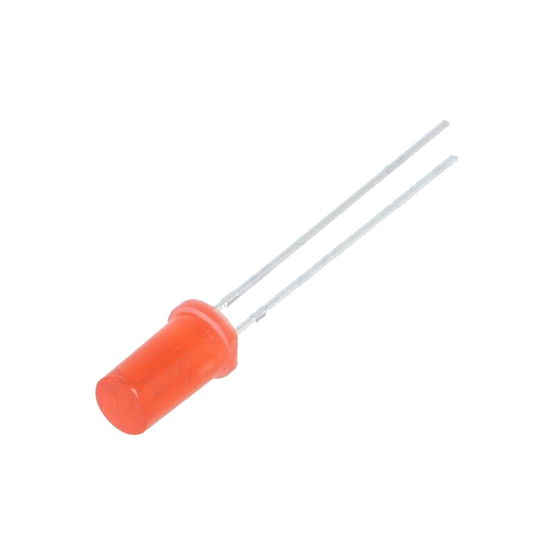 LED; 5mm; roşie; 220÷330mcd; 180°; Parte frontală: plat; 1,8÷2,6VDC LED; 5mm; roşie; 220÷330mcd; 180°; Parte frontală: plat; 1,8÷2,6VDC