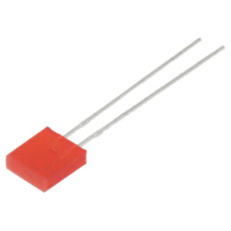 LED; dreptunghiulară; 2x7x8mm; roşie; 9mcd; 80°; 20mA; 2÷2,8VDC